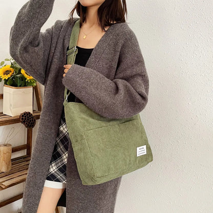 Corduroy Crossbody Messenger Bag - Roe Creation