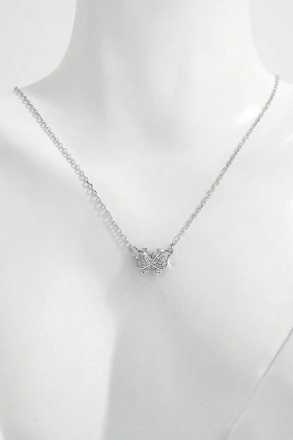 925 Sterling Silver Zircon Butterfly Pendant Necklace - Roe Creation