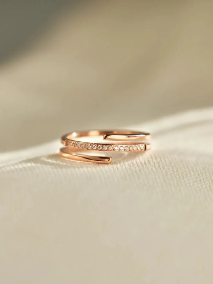925 Sterling Silver Inlaid Zircon Ring - Roe Creation