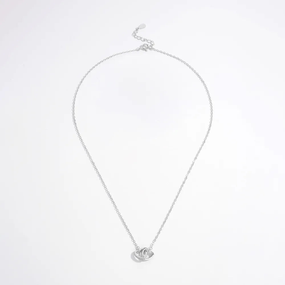 925 Sterling Silver Inlaid Zircon Heart Necklace - Roe Creation