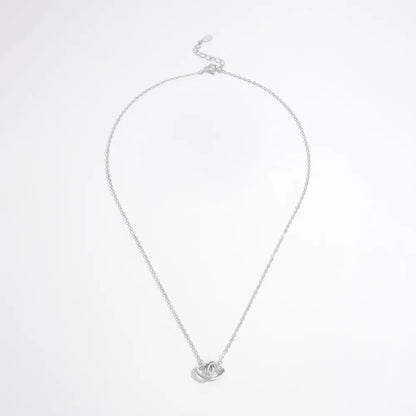 925 Sterling Silver Inlaid Zircon Heart Necklace - Roe Creation