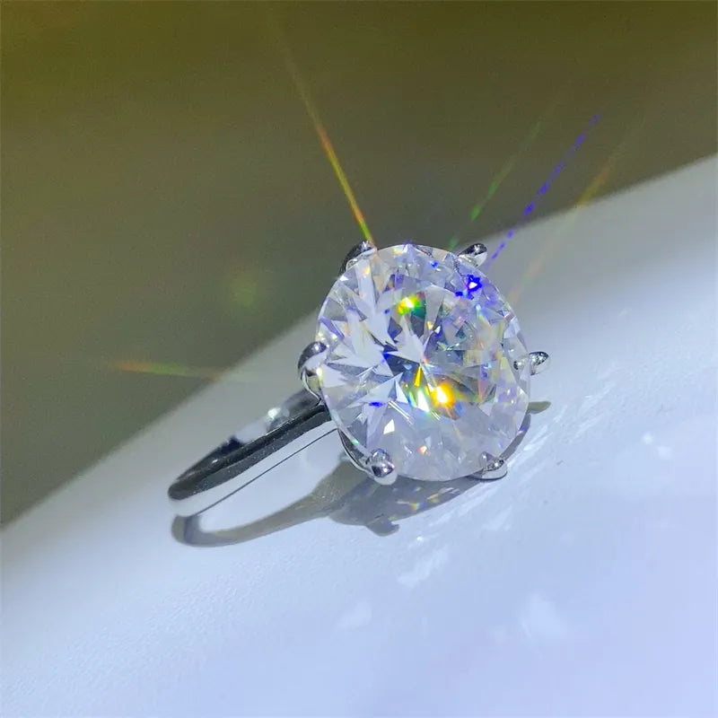 10 Carat Moissanite 925 Sterling Silver Ring - Roe Creation
