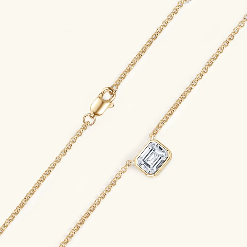 1 Carat Moissanite 925 Sterling Silver Pendant Necklace - Roe Creation