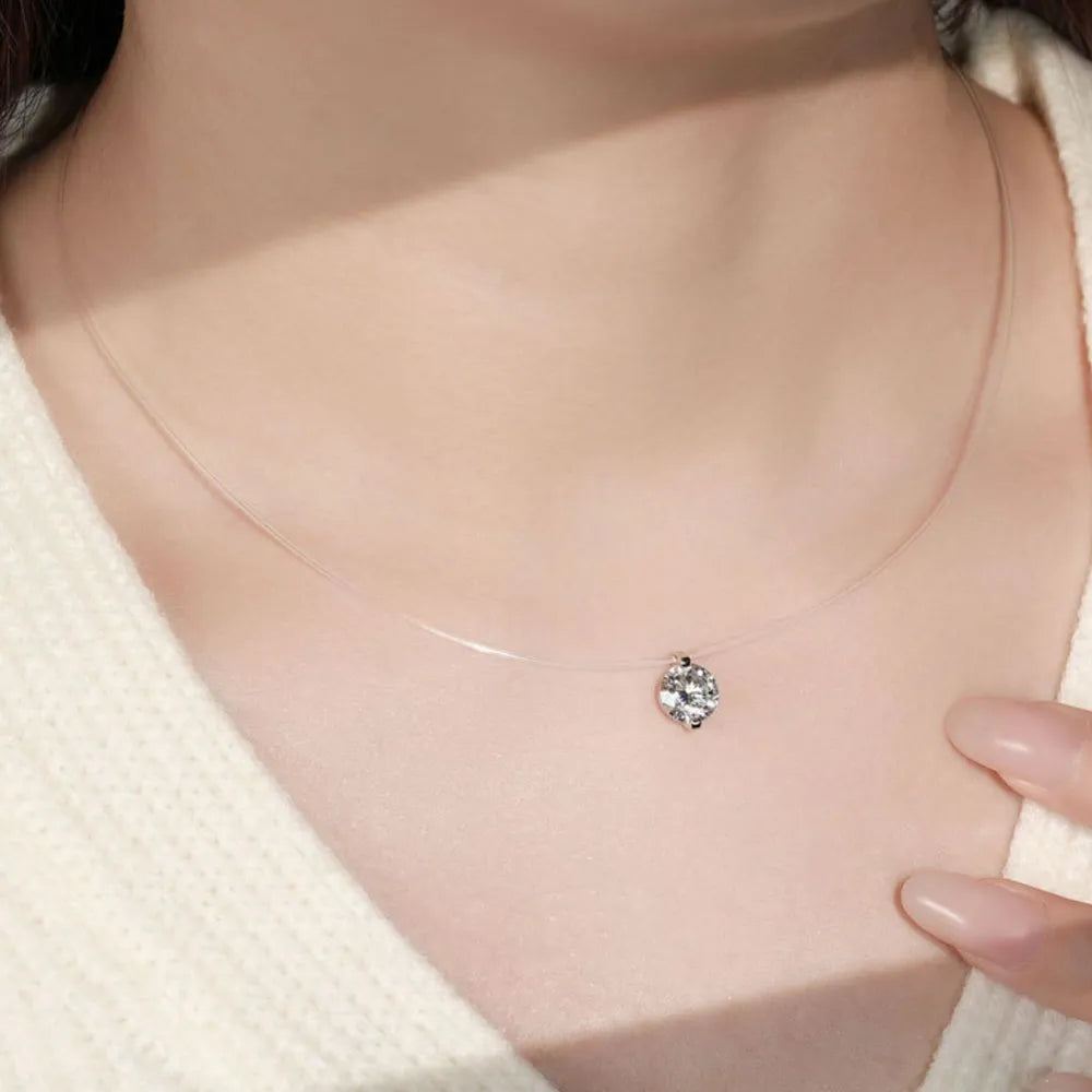 1 Carat Moissanite 925 Sterling Silver Necklace - Roe Creation