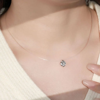 1 Carat Moissanite 925 Sterling Silver Necklace - Roe Creation