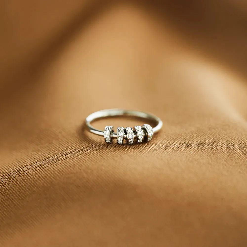 Inlaid Zircon 925 Sterling Silver Ring - Roe Creation