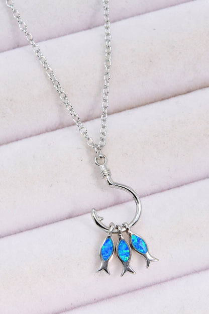 Opal Fish 925 Sterling Silver Necklace - Roe Creation