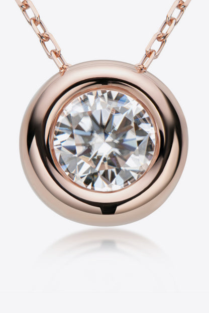 Adored 1 Carat Moissanite Pendant 925 Sterling Silver Necklace - Roe Creation