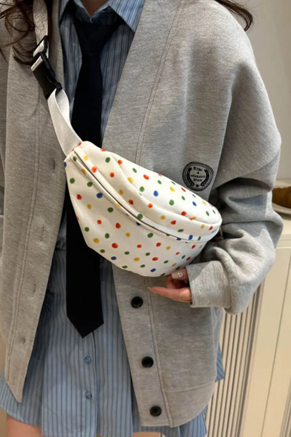 Contrast Polka Dot Crossbody Bag for Women - Roe Creation