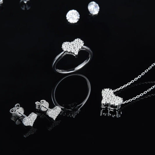 Moissanite 925 Sterling Silver Heart Necklace - Roe Creation