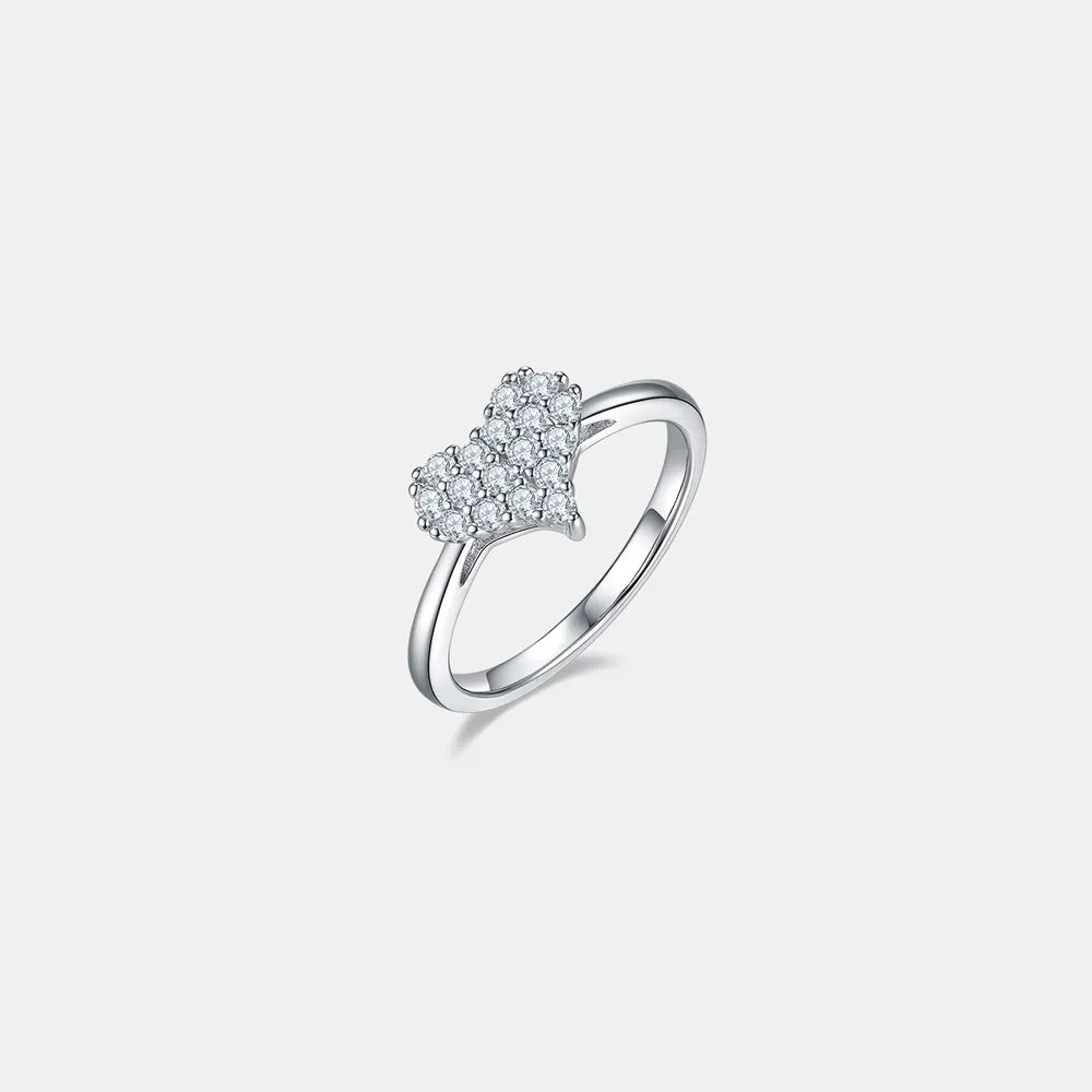 Moissanite 925 Sterling Silver Heart Ring - Roe Creation