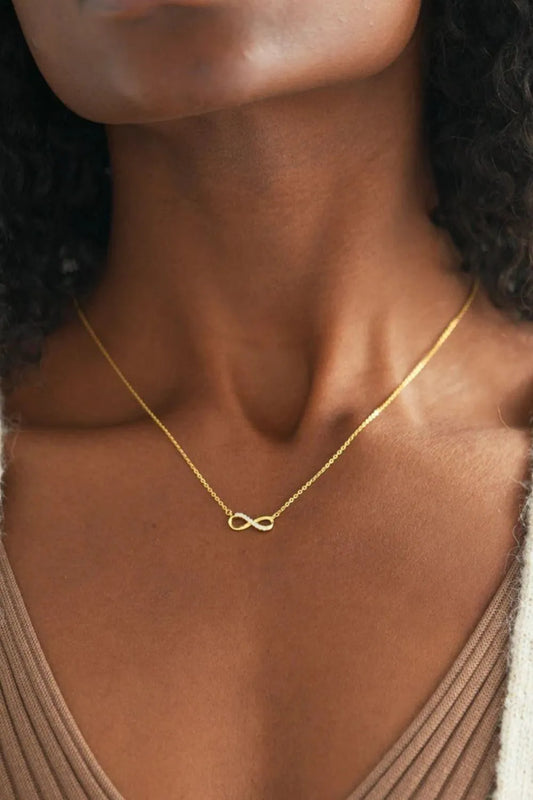 925 Sterling Silver Inland Zircon Infinite Necklace - Roe Creation