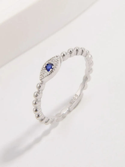 925 Sterling Silver Inlaid Zircon Ring - Roe Creation