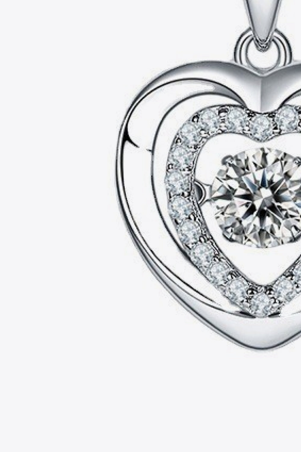 Moissanite Heart Pendant Necklace - Roe Creation