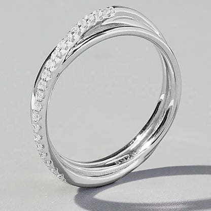 Inlaid Zircon 925 Sterling Silver Ring - Roe Creation