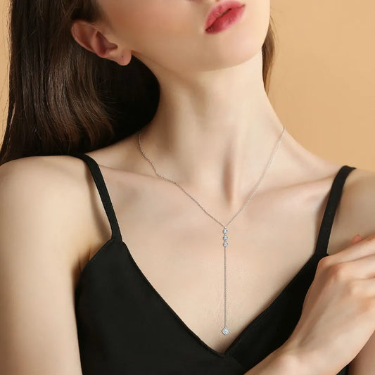 1.3 Carat Moissanite 925 Sterling Silver Drop Necklace - Roe Creation
