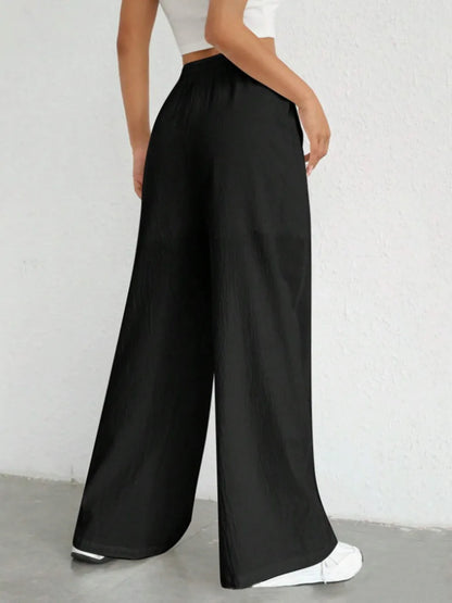 Drawstring Wide Leg Pants - Roe Creation