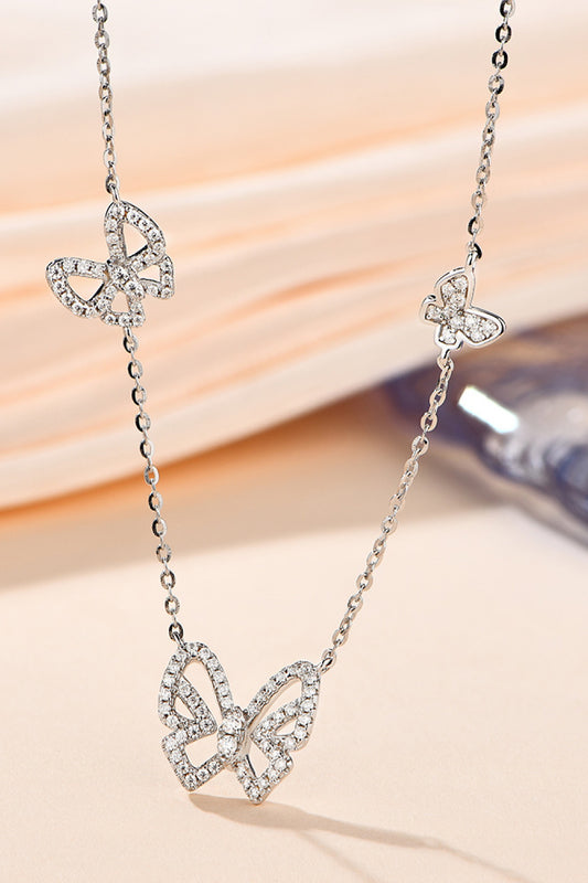 Moissanite Butterfly Shape Necklace - Roe Creation