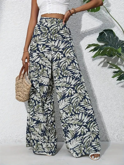 Printed High Waist Wide Leg Pants - Roe Creation