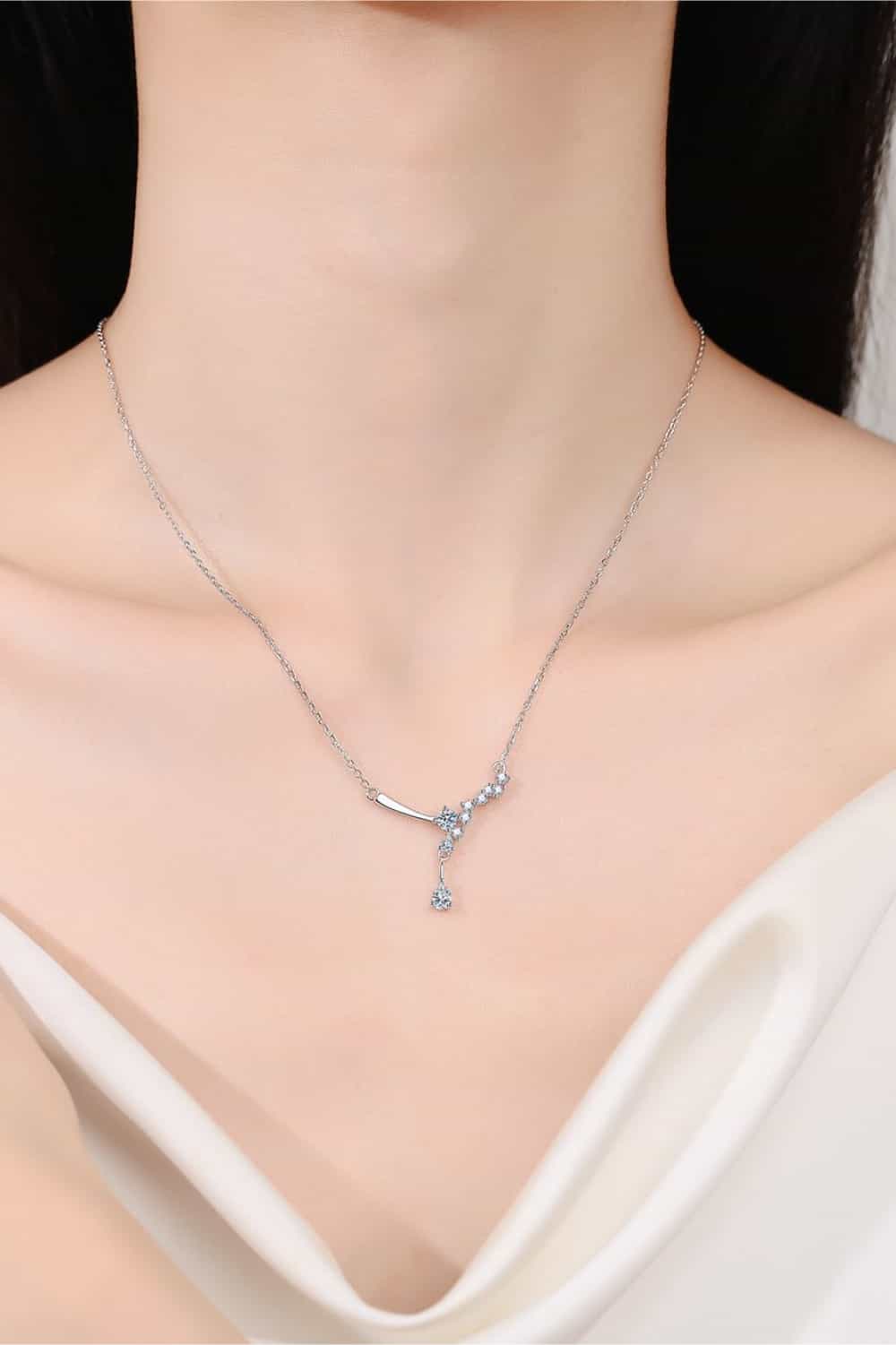 1 Carat Moissanite 925 Sterling Silver Necklace - Roe Creation