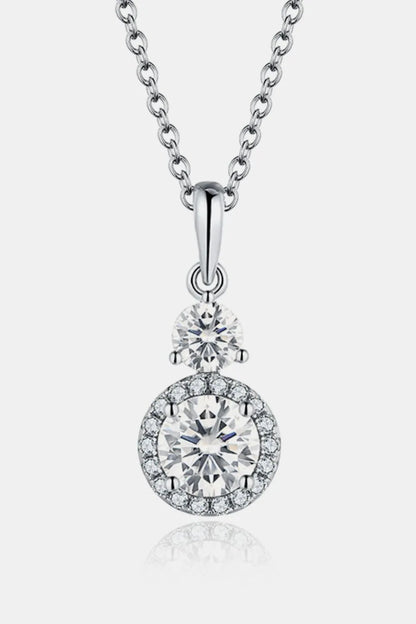 1 Carat Moissanite 925 Sterling Silver Pendant Necklace - Roe Creation