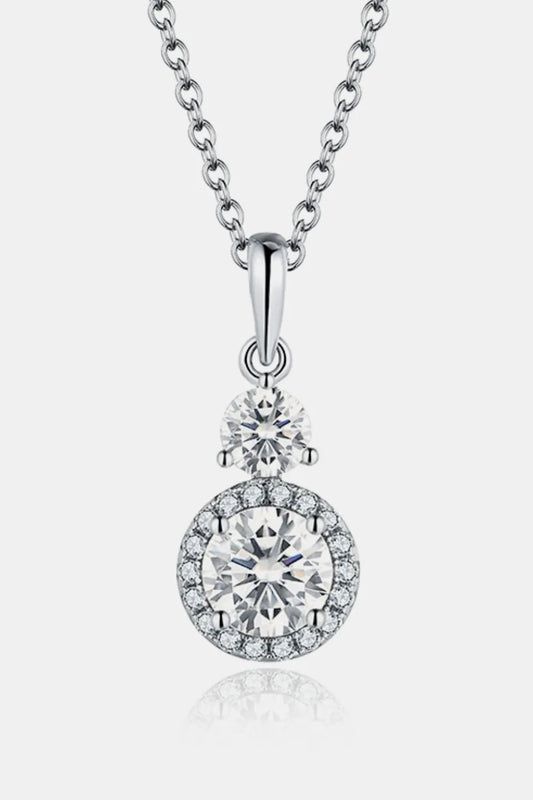 1 Carat Moissanite 925 Sterling Silver Pendant Necklace - Roe Creation