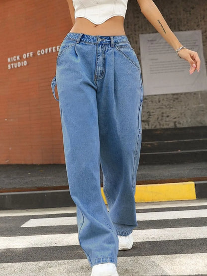 Wide Leg Jeans with Pockets - Roe Creation