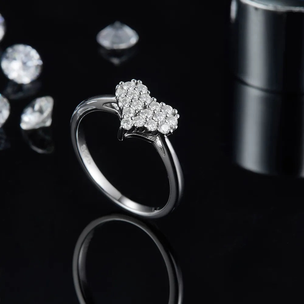 Moissanite 925 Sterling Silver Heart Ring - Roe Creation