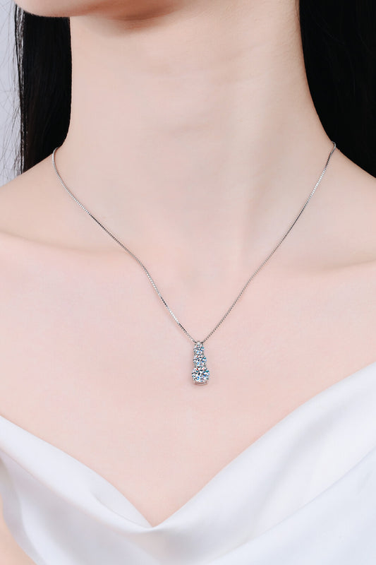 Moissanite Triple-Pendant Necklace - Roe Creation