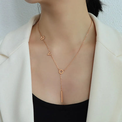 Titanium Steel Letter Necklace - Roe Creation