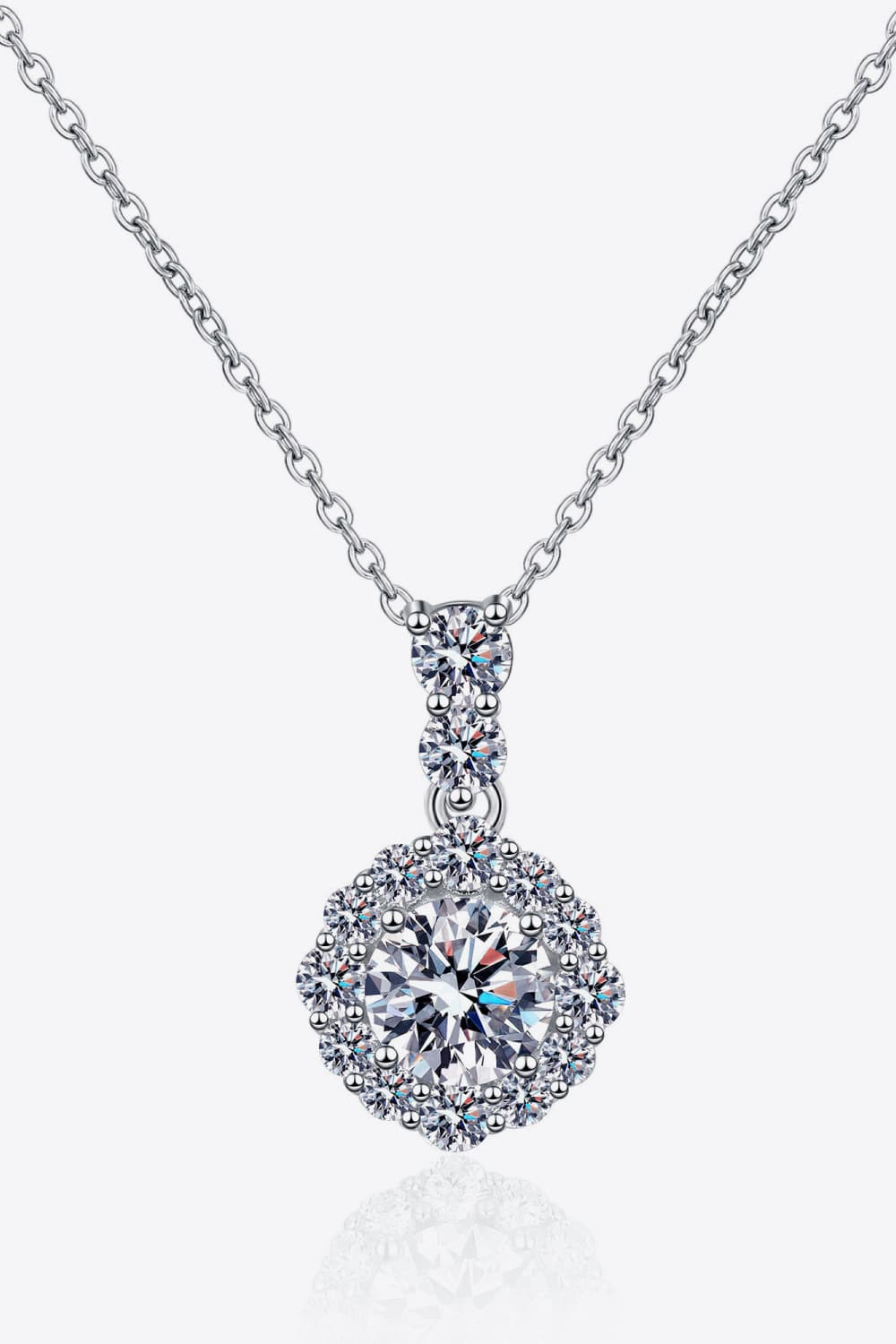 1 Carat Moissanite 925 Sterling Silver Necklace - Roe Creation