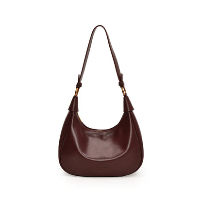 Curved Leather Shoulder Bag - Roe Creation