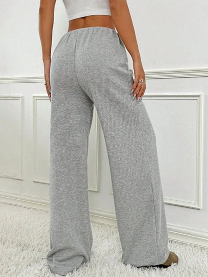 Tied Striped Wide Leg Pants - Roe Creation