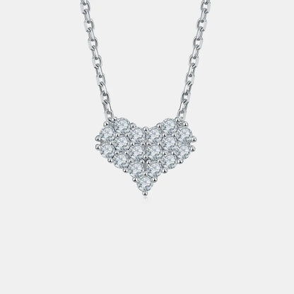 Moissanite 925 Sterling Silver Heart Necklace - Roe Creation
