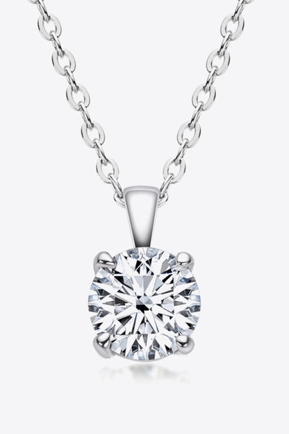 925 Sterling Silver 1 Carat Moissanite Chain-Link Necklace - Roe Creation
