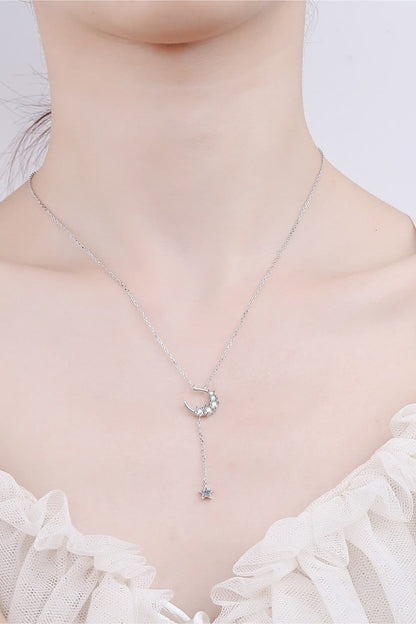 Star & Moon Moissanite Necklace - Roe Creation