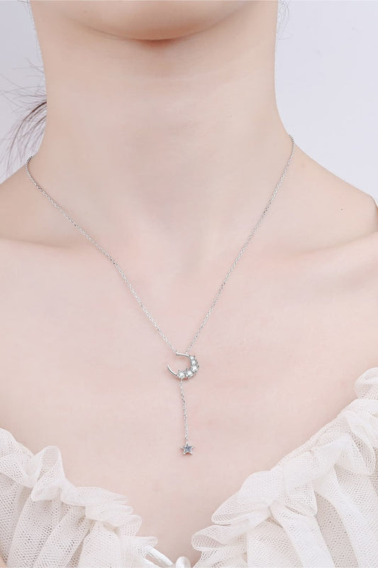 Star & Moon Moissanite Necklace - Roe Creation