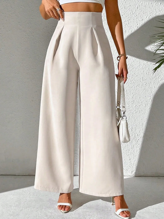 Wide Leg High Waist Pants - Roe Creation