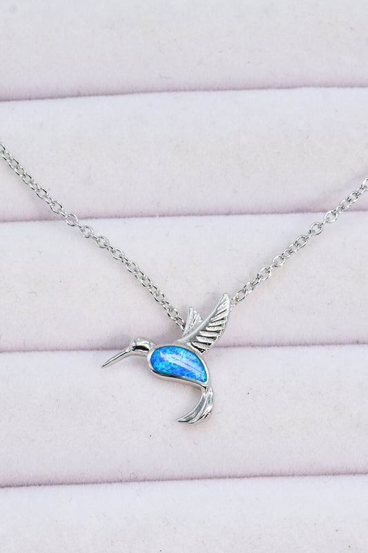 Opal Bird 925 Sterling Silver Necklace - Roe Creation