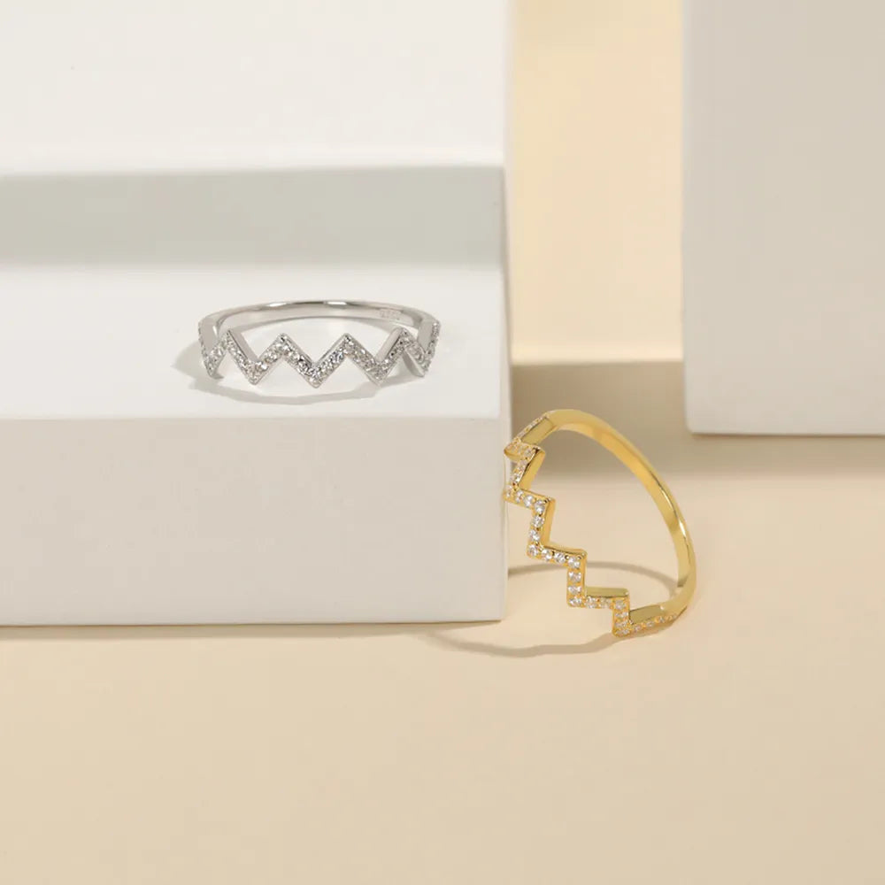 Wave Shape 925 Sterling Silver Ring - Roe Creation