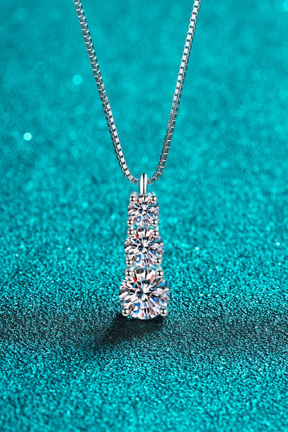 Moissanite Triple-Pendant Necklace - Roe Creation