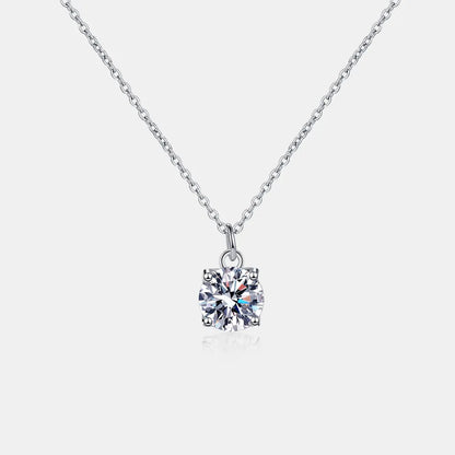 1 Carat Moissanite 925 Sterling Silver Necklace - Roe Creation