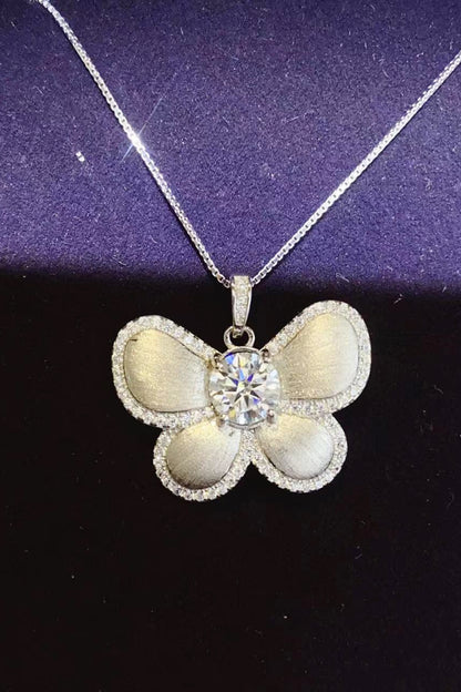 1 Carat Moissanite Butterfly Pendant Necklace - Roe Creation