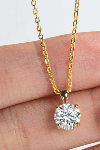 925 Sterling Silver 1 Carat Moissanite Chain-Link Necklace - Roe Creation