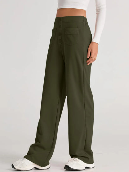 High Waist Wide Leg Pants - Roe Creation