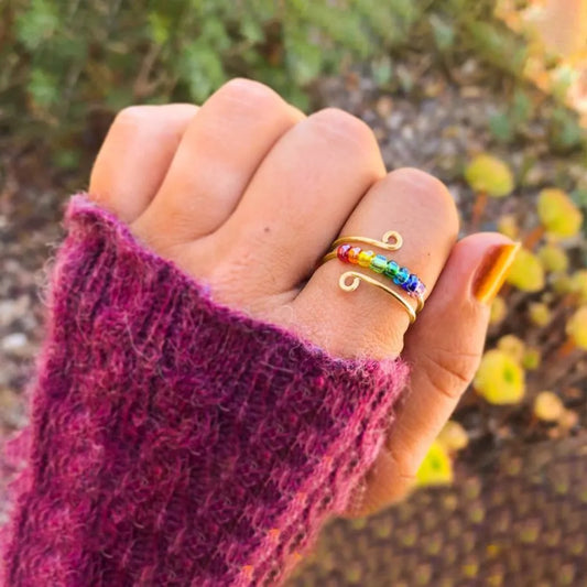 925 Sterling Silver Bead Wrap Ring - Roe Creation