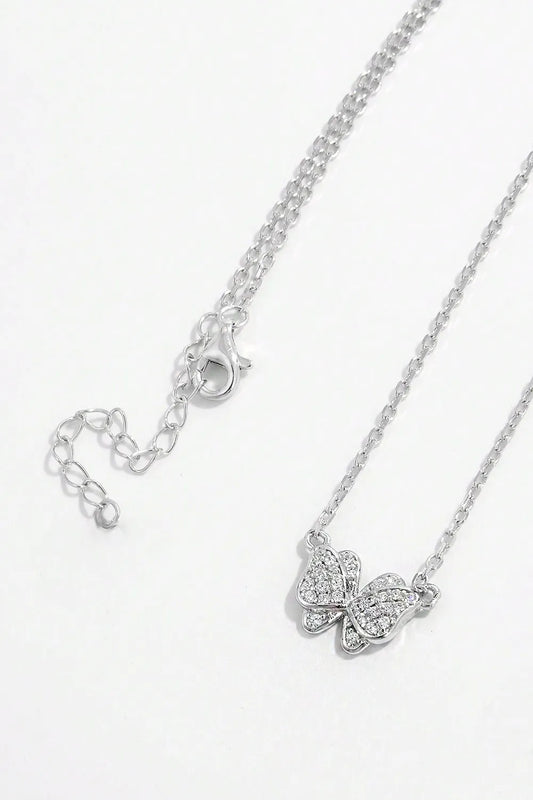 925 Sterling Silver Zircon Butterfly Pendant Necklace - Roe Creation