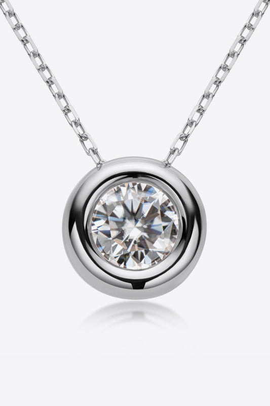 Adored 1 Carat Moissanite Pendant 925 Sterling Silver Necklace - Roe Creation