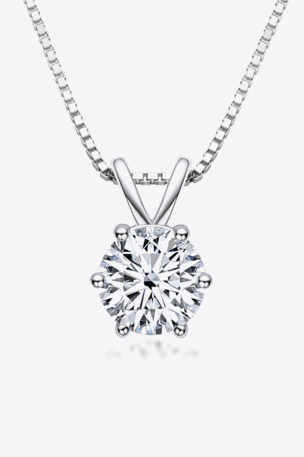 925 Sterling Silver 1 Carat Moissanite Pendant Necklace - Roe Creation