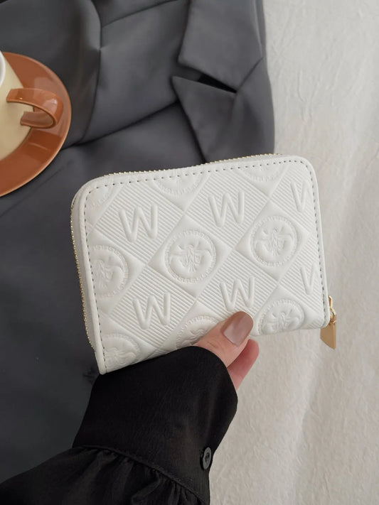 Embossed Zip Mini Wallet - Roe Creation